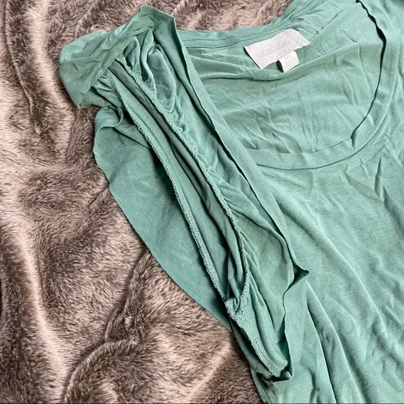 Anthro Deletta Ruffle Sleeve Top - Picture 3 of 7